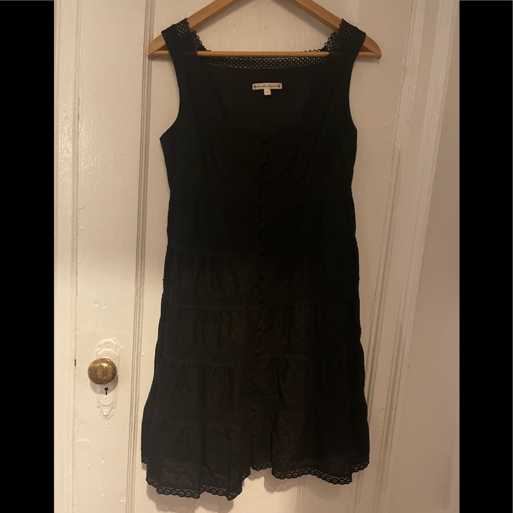 Nanette Lepore Black Eyelet Tiered Dress